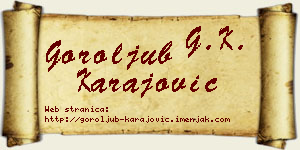 Goroljub Karajović vizit kartica